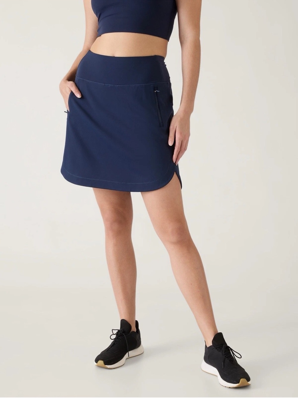Athleta Fairway High Rise Golf 18” Skort Navy Blue